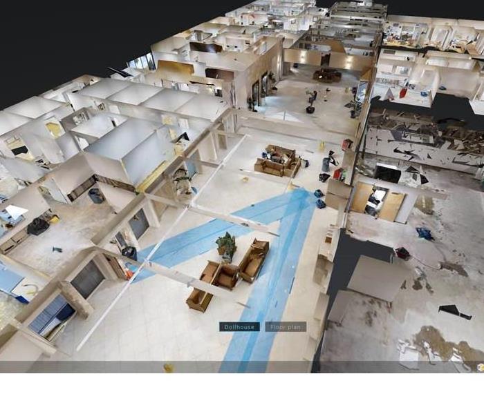hurricane-damaged hospital's ground floor in 3D 